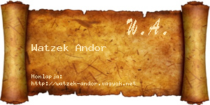 Watzek Andor névjegykártya