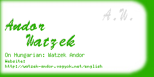 andor watzek business card